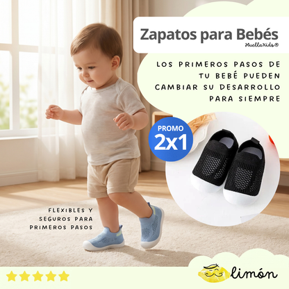 PACK 2X1 - Zapatos para Bebés Flexibles y Seguros para Primeros Pasos - HuellaKids®
