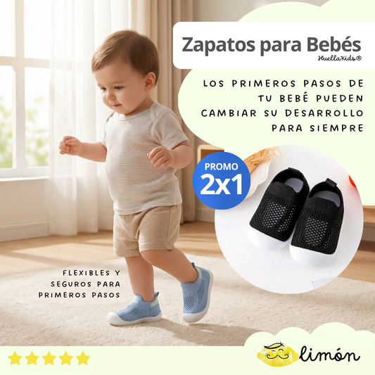 PACK 2X1 - Zapatos para Bebés Flexibles y Seguros para Primeros Pasos - HuellaKids®